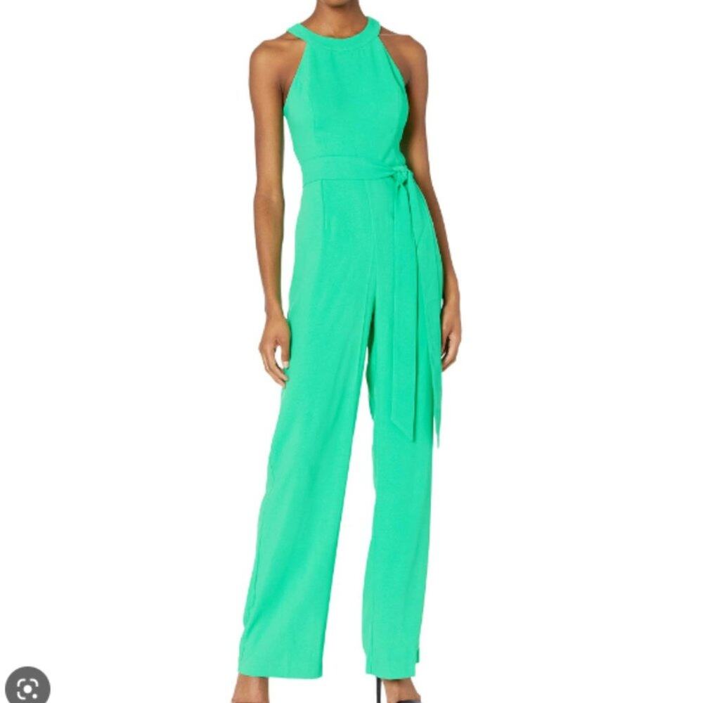 Lilly Pulitzer NEW Perci Sleeveless High Neck Jumpsuit No Belt Juniper Green 16